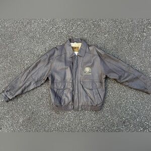Vintage Leather Bomber Flight Jacket North American Hunting Club